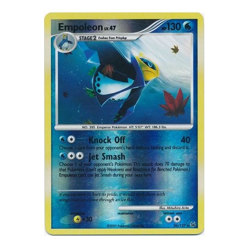 Empoleon 26/127 Platinum Base Set Reverse Holo Rare Pokemon Card NEAR MINT TCG