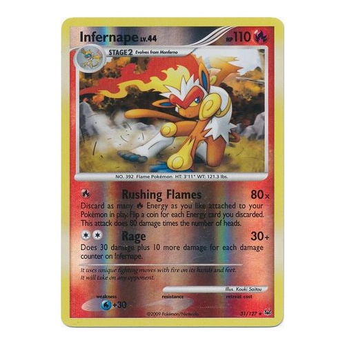 Infernape 31/127 Platinum Base Set Reverse Holo Rare Pokemon Card NEAR MINT TCG