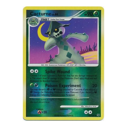 Cacturne 42/127 Platinum Base Set Reverse Holo Uncommon Pokemon Card NEAR MINT TCG