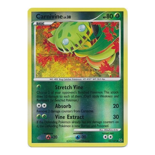 Carnivine 43/127 Platinum Base Set Reverse Holo Uncommon Pokemon Card NEAR MINT TCG