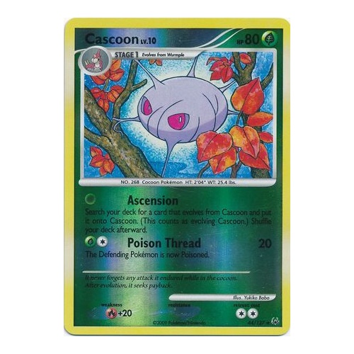 Cascoon 44/127 Platinum Base Set Reverse Holo Uncommon Pokemon Card NEAR MINT TCG