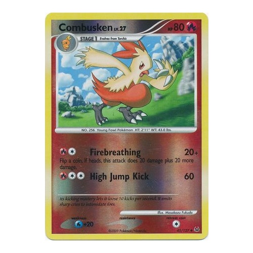 Combusken 45/127 Platinum Base Set Reverse Holo Uncommon Pokemon Card NEAR MINT TCG