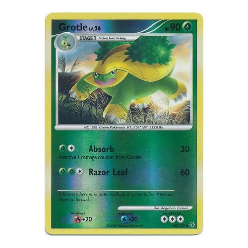 Grotle 49/127 Platinum Base Set Reverse Holo Uncommon Pokemon Card NEAR MINT TCG