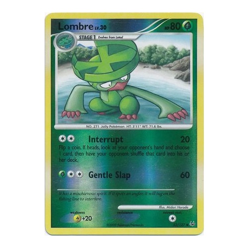 Lombre 52/127 Platinum Base Set Reverse Holo Uncommon Pokemon Card NEAR MINT TCG