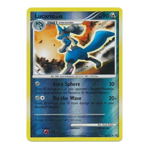 Lucario 53/127 Platinum Base Set Reverse Holo Uncommon Pokemon Card NEAR MINT TCG