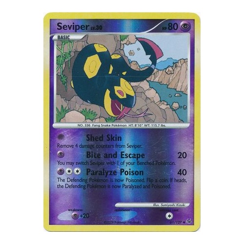 Seviper 61/127 Platinum Base Set Reverse Holo Uncommon Pokemon Card NEAR MINT TCG