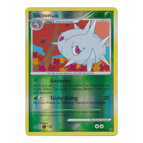 Silcoon 63/127 Platinum Base Set Reverse Holo Uncommon Pokemon Card NEAR MINT TCG