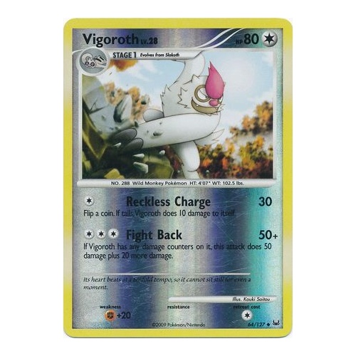 Vigoroth 64/127 Platinum Base Set Reverse Holo Uncommon Pokemon Card NEAR MINT TCG