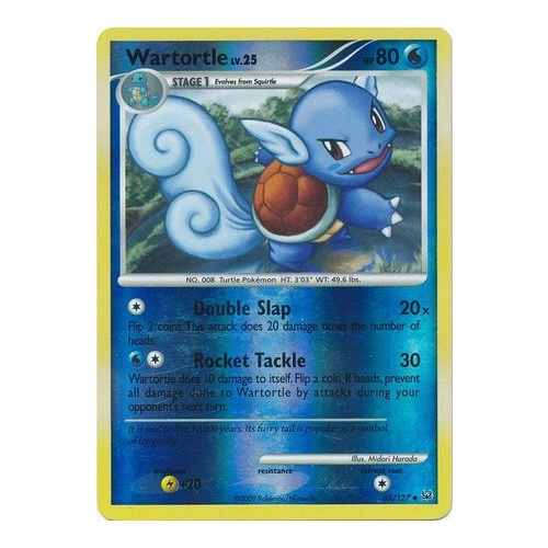 Wartortle 65/127 Platinum Base Set Reverse Holo Uncommon Pokemon Card NEAR MINT TCG