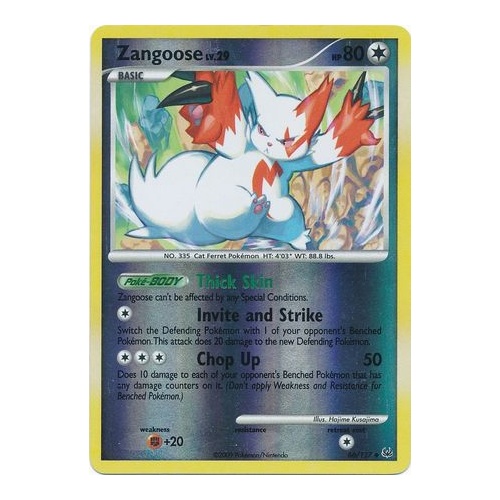 Zangoose 66/127 Platinum Base Set Reverse Holo Uncommon Pokemon Card NEAR MINT TCG