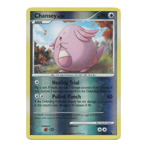 Chansey 69/127 Platinum Base Set Reverse Holo Common Pokemon Card NEAR MINT TCG