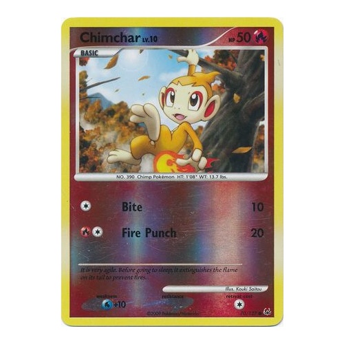 Chimchar 70/127 Platinum Base Set Reverse Holo Common Pokemon Card NEAR MINT TCG