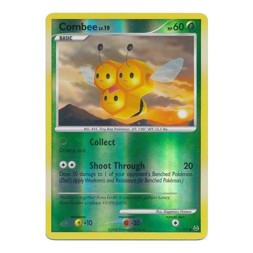 Combee 71/127 Platinum Base Set Reverse Holo Common Pokemon Card NEAR MINT TCG