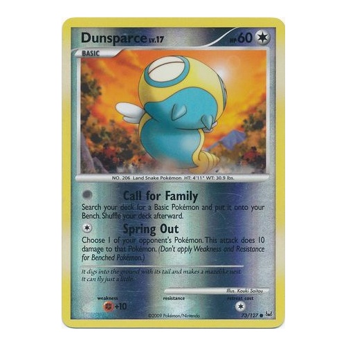 Dunsparce 73/127 Platinum Base Set Reverse Holo Common Pokemon Card NEAR MINT TCG