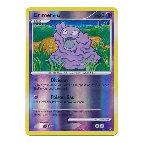Grimer 75/127 Platinum Base Set Reverse Holo Common Pokemon Card NEAR MINT TCG
