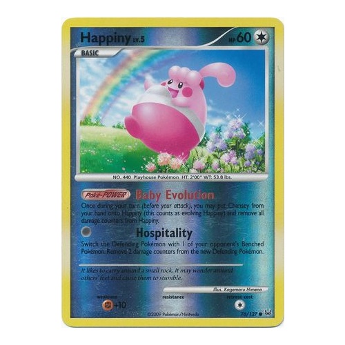 Happiny 76/127 Platinum Base Set Reverse Holo Common Pokemon Card NEAR MINT TCG