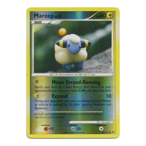 Mareep 82/127 Platinum Base Set Reverse Holo Common Pokemon Card NEAR MINT TCG
