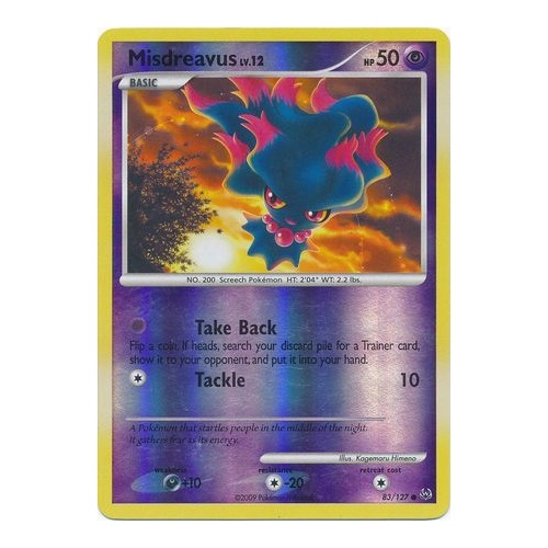 Misdreavus 83/127 Platinum Base Set Reverse Holo Common Pokemon Card NEAR MINT TCG