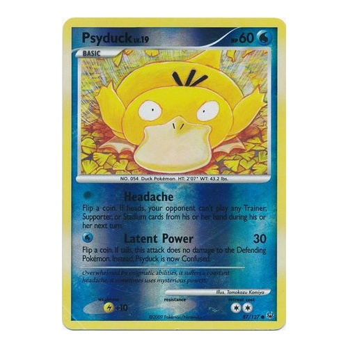 Psyduck 87/127 Platinum Base Set Reverse Holo Common Pokemon Card NEAR MINT TCG