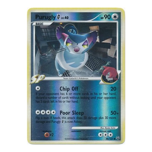 Purugly G 88/127 Platinum Base Set Reverse Holo Common Pokemon Card NEAR MINT TCG