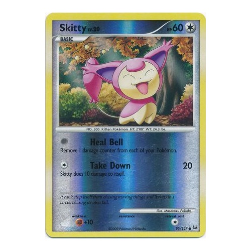 Skitty 93/127 Platinum Base Set Reverse Holo Common Pokemon Card NEAR MINT TCG