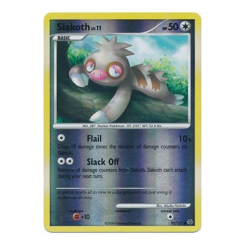 Slakoth 95/127 Platinum Base Set Reverse Holo Common Pokemon Card NEAR MINT TCG