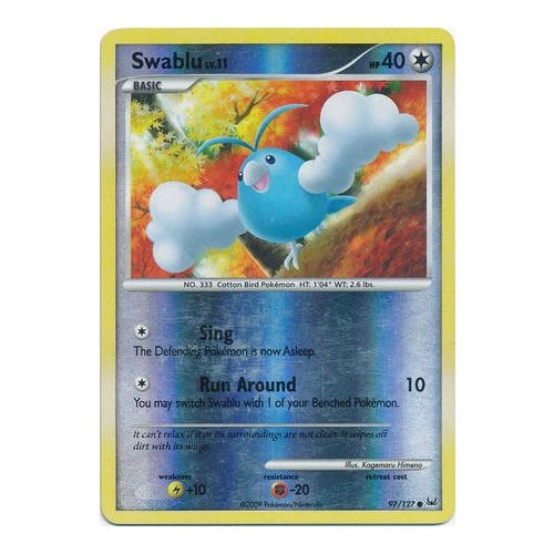 Swablu 97/127 Platinum Base Set Reverse Holo Common Pokemon Card NEAR MINT TCG