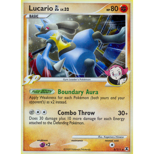 Lucario GL 8/111 Platinum Rising Rivals Holo Rare Pokemon Card NEAR MINT TCG
