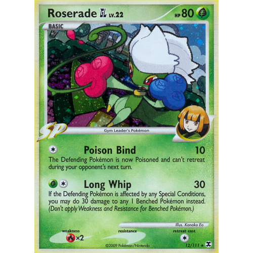 Roserade GL 12/111 Platinum Rising Rivals Holo Rare Pokemon Card NEAR MINT TCG