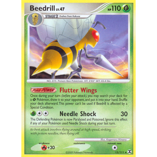Beedrill 15/111 Platinum Rising Rivals Rare Pokemon Card NEAR MINT TCG