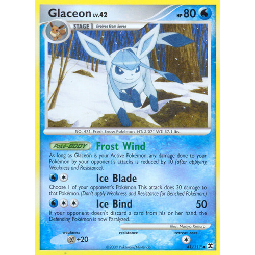 Glaceon 41/111 Platinum Rising Rivals Uncommon Pokemon Card NEAR MINT TCG