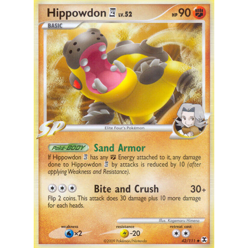 Hippowdon 4 42/111 Platinum Rising Rivals Uncommon Pokemon Card NEAR MINT TCG