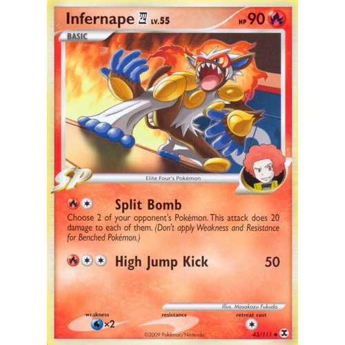 Infernape 4 43/111 Platinum Rising Rivals Uncommon Pokemon Card NEAR MINT TCG