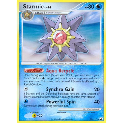 Starmie 50/111 Platinum Rising Rivals Uncommon Pokemon Card NEAR MINT TCG
