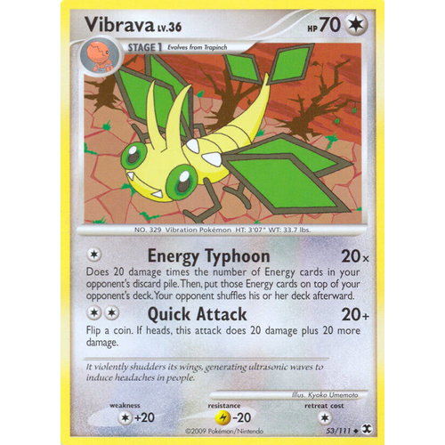 Vibrava 53/111 Platinum Rising Rivals Uncommon Pokemon Card NEAR MINT TCG