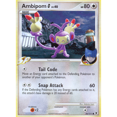 Ambipom G 56/111 Platinum Rising Rivals Common Pokemon Card NEAR MINT TCG