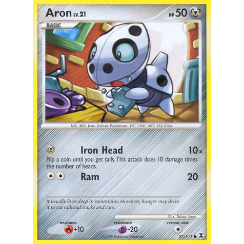Aron 57/111 Platinum Rising Rivals Common Pokemon Card NEAR MINT TCG