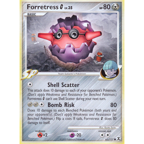 Forretress G 61/111 Platinum Rising Rivals Common Pokemon Card NEAR MINT TCG
