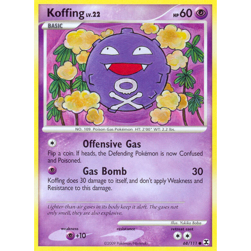Koffing 68/111 Platinum Rising Rivals Common Pokemon Card NEAR MINT TCG