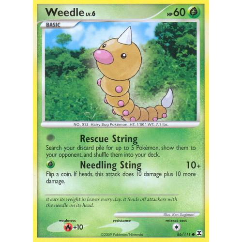 Weedle 86/111 Platinum Rising Rivals Common Pokemon Card NEAR MINT TCG
