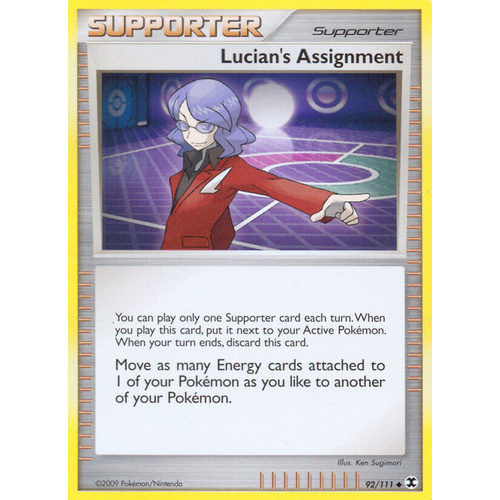 Lucian's Assignment 92/111 Platinum Rising Rivals Uncommon Trainer Pokemon Card NEAR MINT TCG