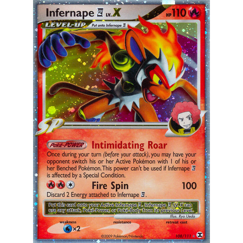 Infernape 4 LV. X 108/111 Platinum Rising Rivals Holo Ultra Rare Pokemon Card NEAR MINT TCG