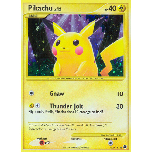 Pikachu 112/111 Platinum Rising Rivals Secret Rare Pokemon Card NEAR MINT TCG