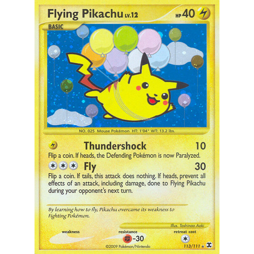 Flying Pikachu 113/111 Platinum Rising Rivals Secret Rare Pokemon Card NEAR MINT TCG
