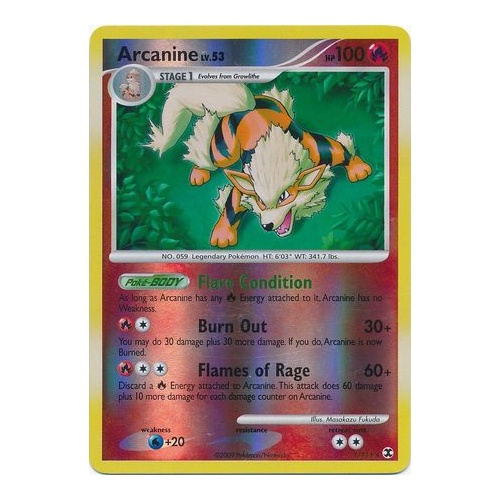 Arcanine 1/111 Platinum Rising Rivals Reverse Reverse Holo Rare Pokemon Card NEAR MINT TCG