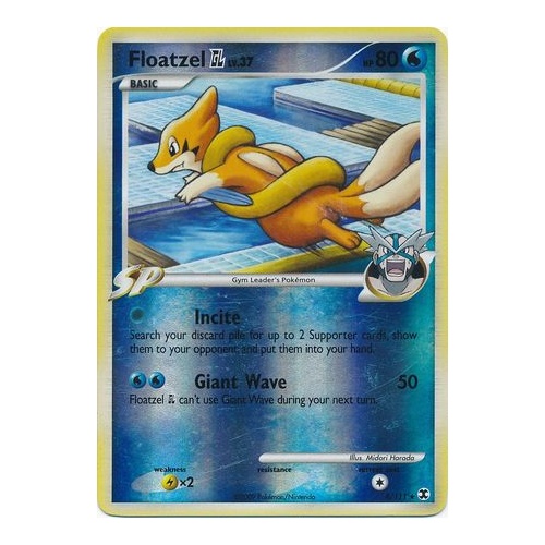 Floatzel GL 4/111 Platinum Rising Rivals Reverse Holo Rare Pokemon Card NEAR MINT TCG