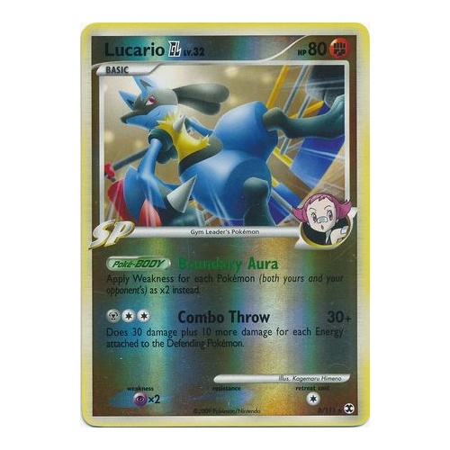 Lucario GL 8/111 Platinum Rising Rivals Reverse Holo Rare Pokemon Card NEAR MINT TCG