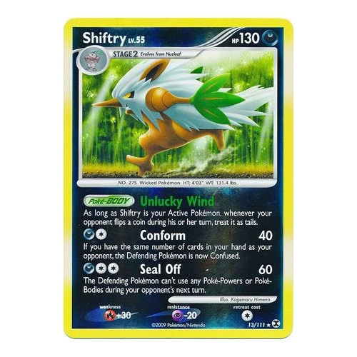 Shiftry 13/111 Platinum Rising Rivals Reverse Holo Rare Pokemon Card NEAR MINT TCG