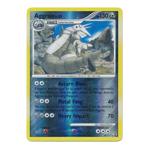 Aggron 14/111 Platinum Rising Rivals Reverse Holo Rare Pokemon Card NEAR MINT TCG