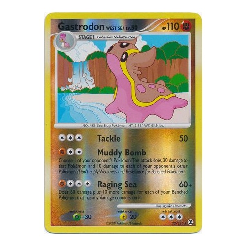 Gastrodon West Sea 22/111 Platinum Rising Rivals Reverse Holo Rare Pokemon Card NEAR MINT TCG